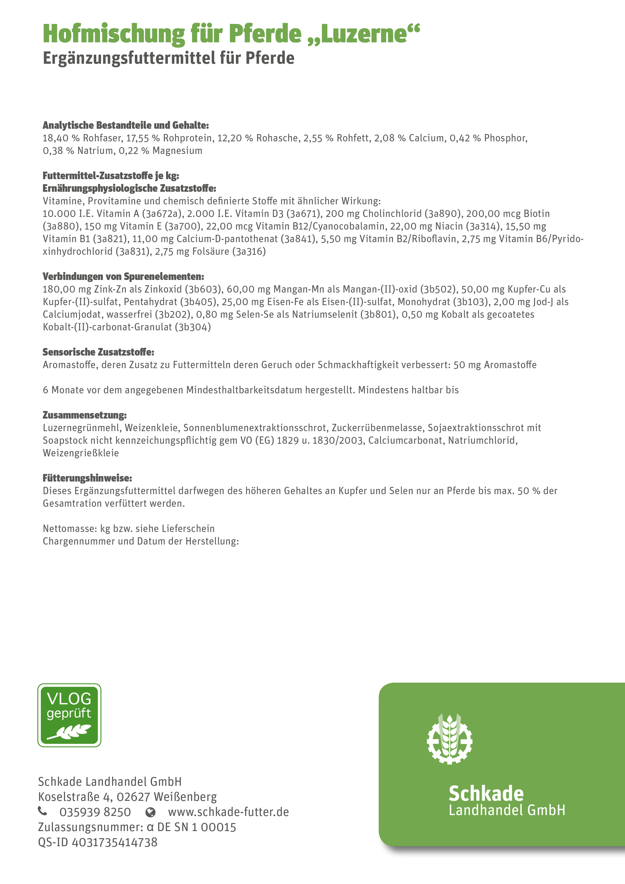 Hofmischung für Pferde - Luzerne