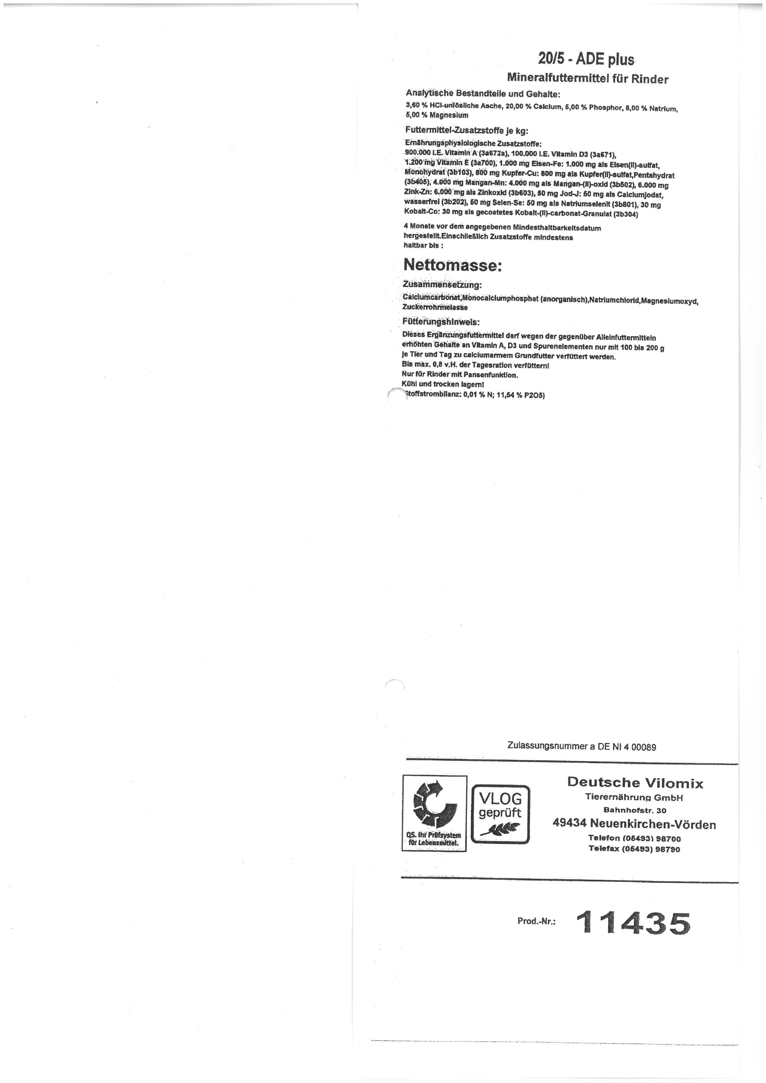 Mineralfutter für Rinder (11435)