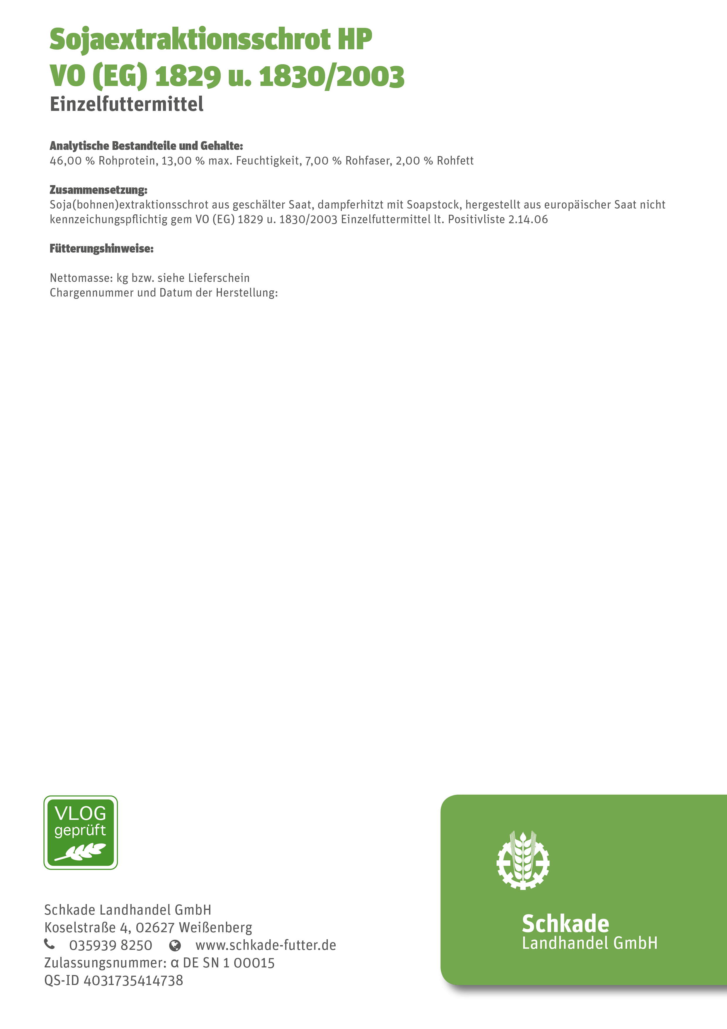 Sojaextraktionsschrot