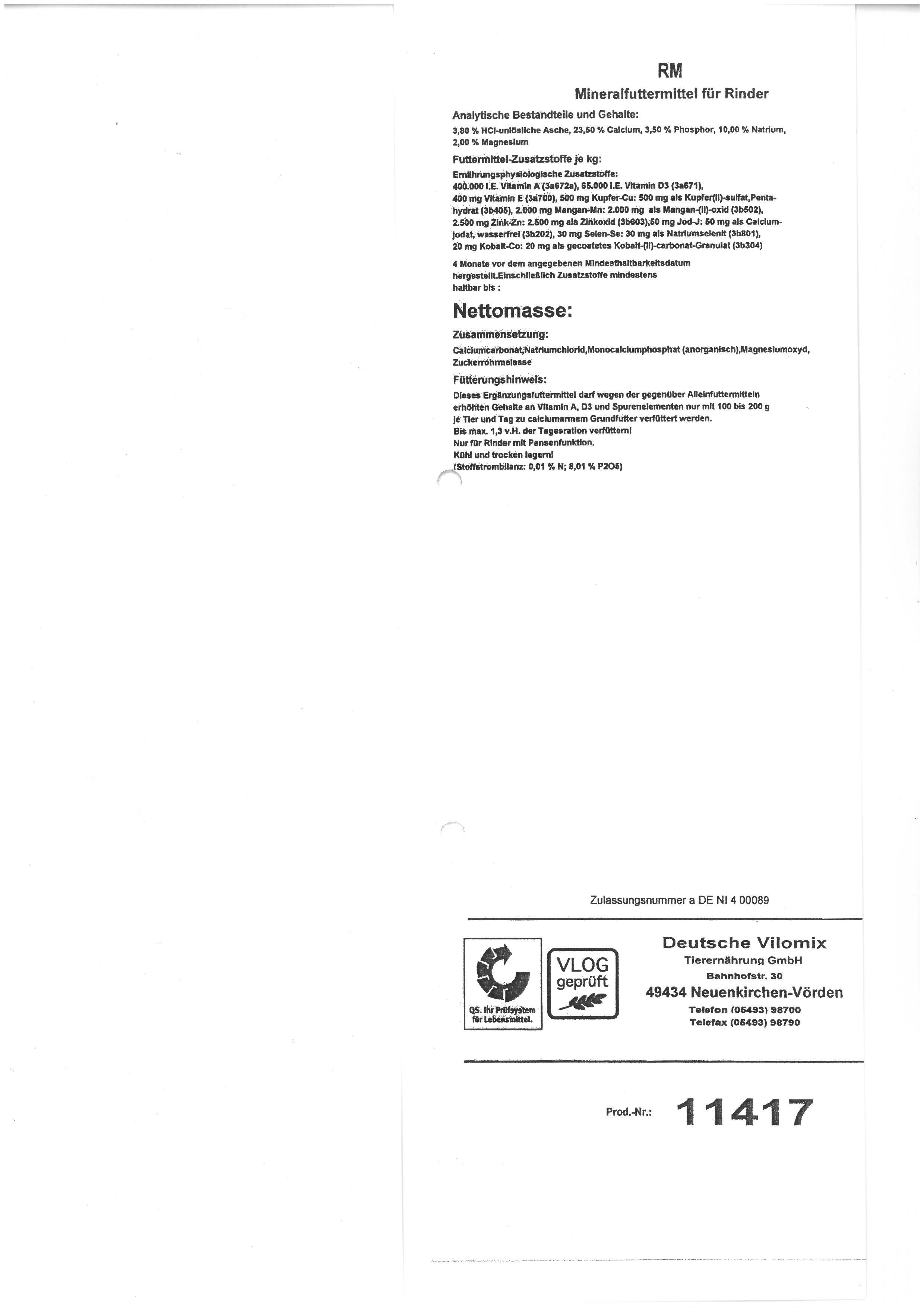 Mineralfutter für Rinder (11417)