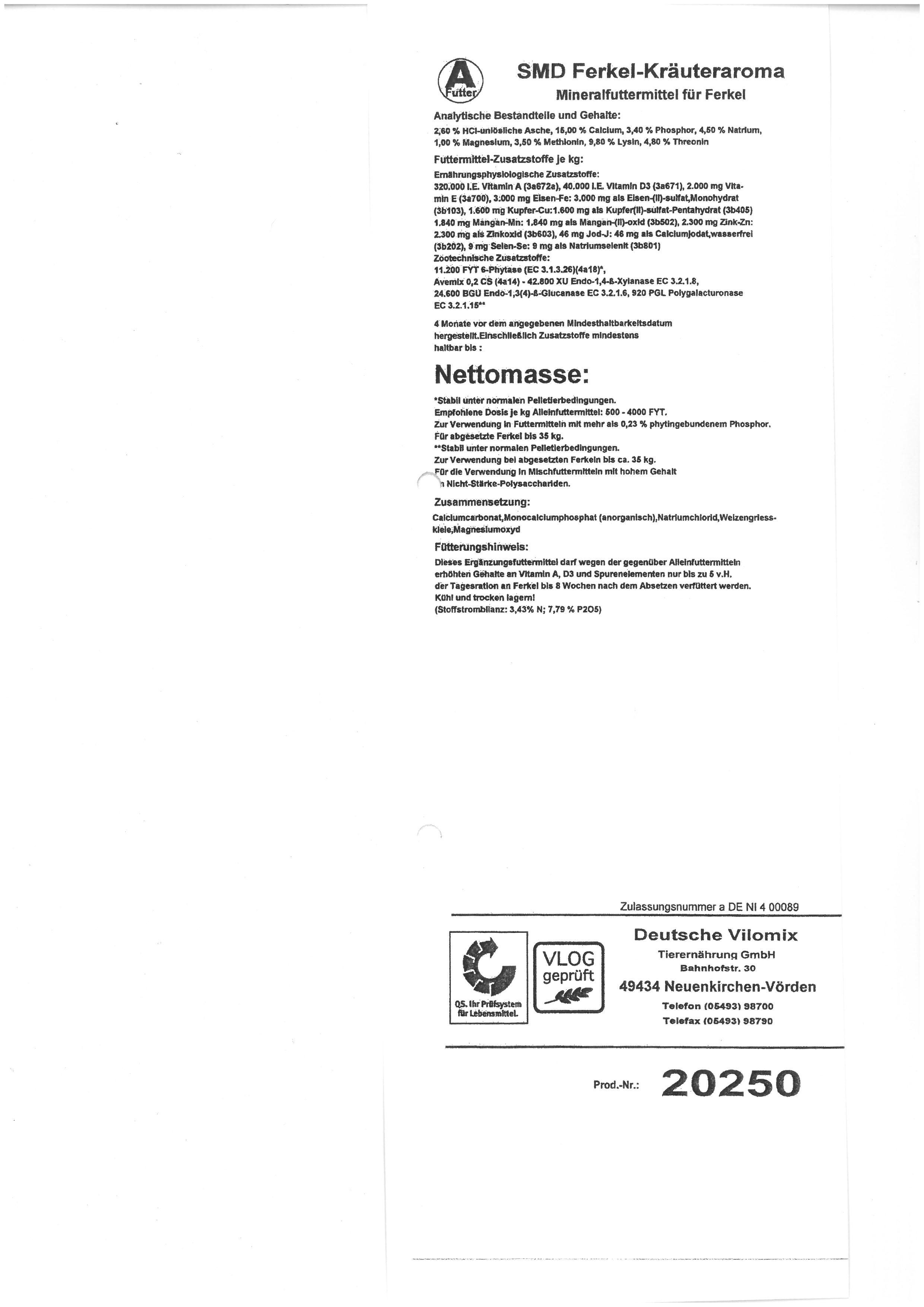 Mineralfutter für Ferkel (20250)