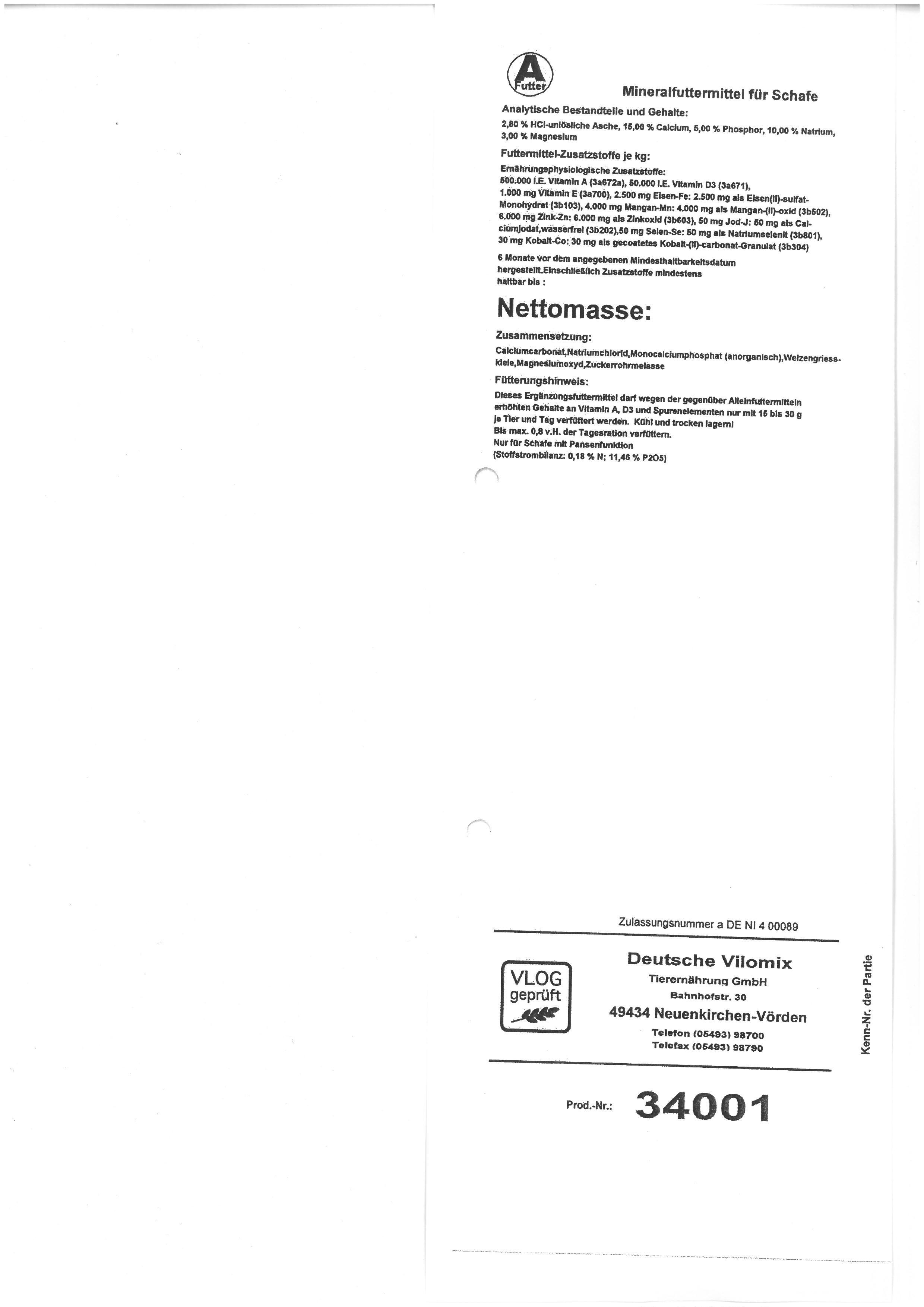 Mineralfutter für Schafe (34001)